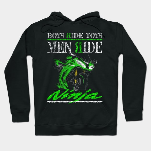 Men Ride ZX 10R Hoodie by TwoLinerDesign